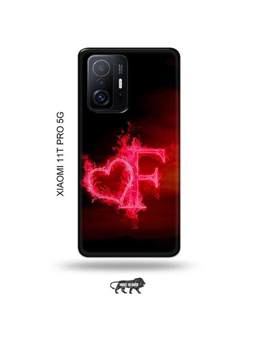 tweakymod designer printed hard case | fire heart letter f back cover compatible with xiaomi 11t pro 5g - 19012660 - Very Small Image - 1