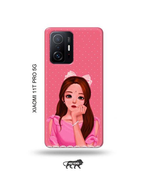 tweakymod designer printed hard case | pink girl back cover compatible with xiaomi 11t pro 5g - 19012725 - Very Small Image - 1