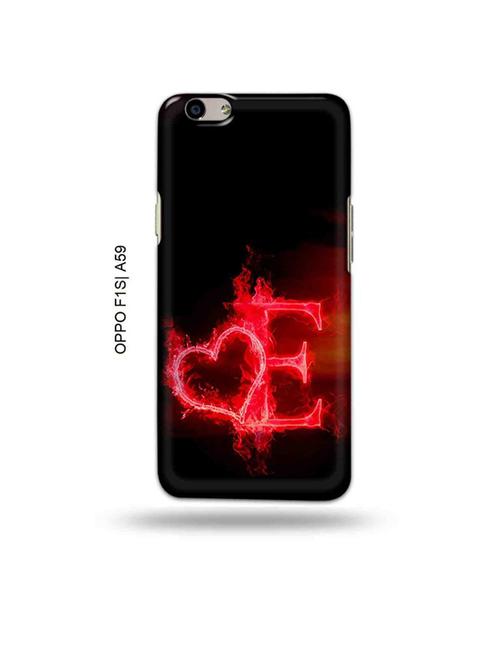 tweakymod designer printed hard case | fire heart letter e back cover compatible with oppo f1s, oppo a59 - 19015254 - Very Small Image - 1