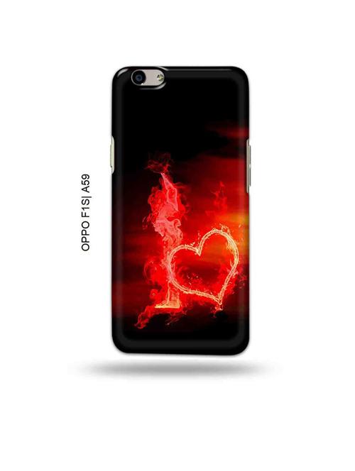 tweakymod designer printed hard case | fire heart letter i back cover compatible with oppo f1s, oppo a59 - 19015258 - Very Small Image - 1