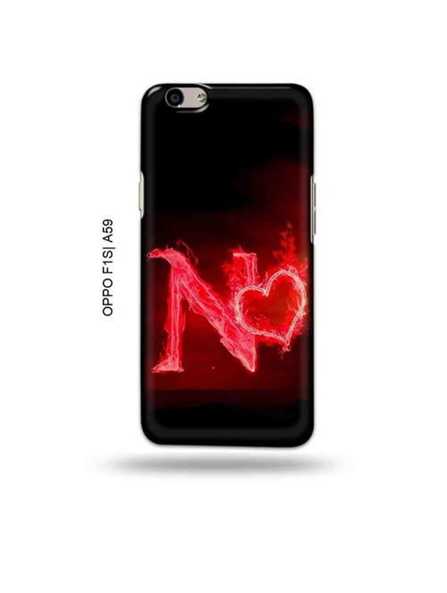 tweakymod designer printed hard case | fire heart letter n back cover compatible with oppo f1s, oppo a59 - 19015263 - Very Small Image - 1