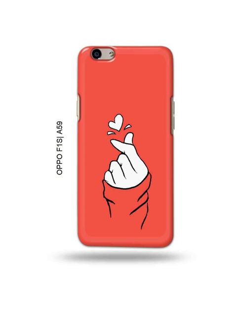 tweakymod designer printed hard case | korean heart gesture pink back cover compatible with oppo f1s, oppo a59 - 19015501 - Very Small Image - 1