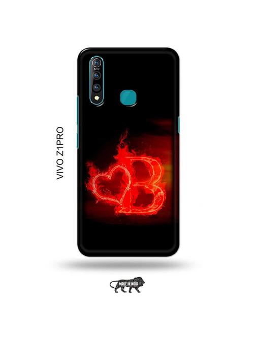 tweakymod designer printed hard case | fire heart letter b back cover compatible with vivo z1 pro - 19016808 - Very Small Image - 1