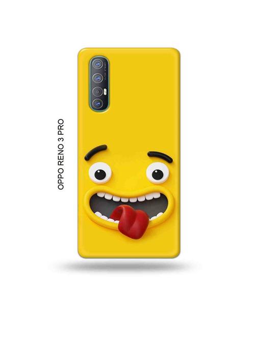 tweakymod designer printed hard case | wink face yellow back cover compatible with oppo reno 3 pro - 19019678 - Very Small Image - 1