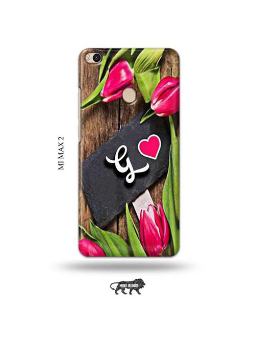 tweakymod designer printed hard case | flower letter g back cover compatible with mi max 2 - 19020418 - Very Small Image - 1