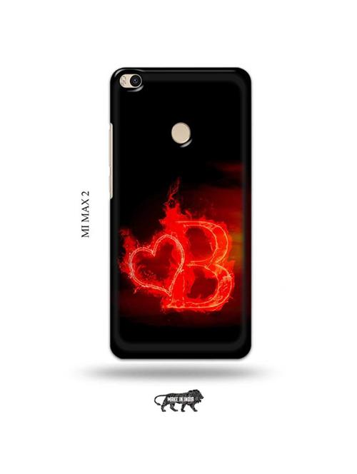 tweakymod designer printed hard case | fire heart letter b back cover compatible with mi max 2 - 19020441 - Very Small Image - 1