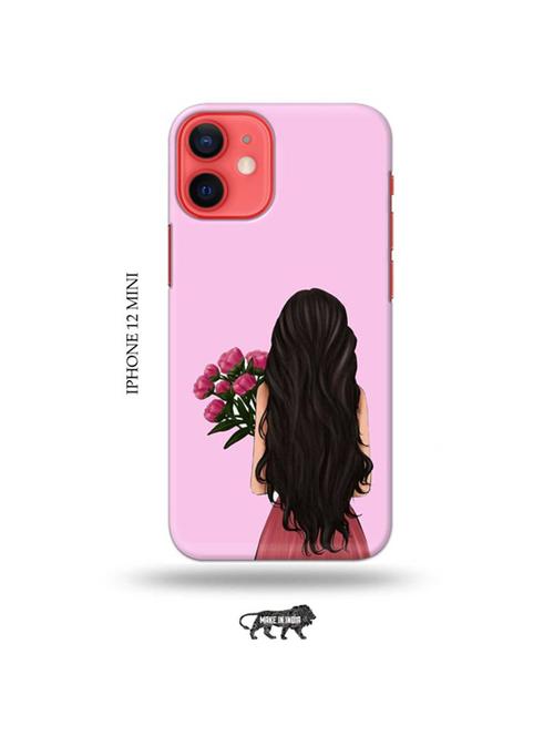 tweakymod designer printed hard case | girl with flowers back cover compatible with iphone 12 mini - 19023200 - Very Small Image - 1