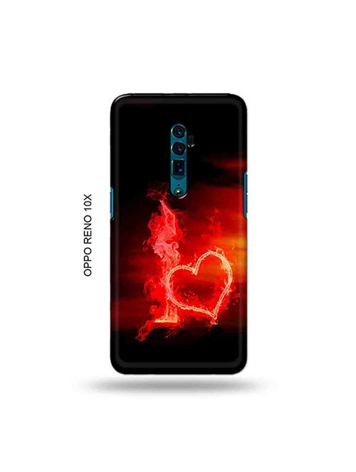 tweakymod designer printed hard case | fire heart letter i back cover compatible with oppo reno 10x zoom - 19028834 - Very Small Image - 1