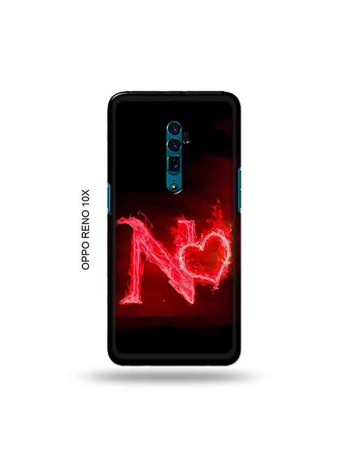 tweakymod designer printed hard case | fire heart letter n back cover compatible with oppo reno 10x zoom - 19028839 - Very Small Image - 1