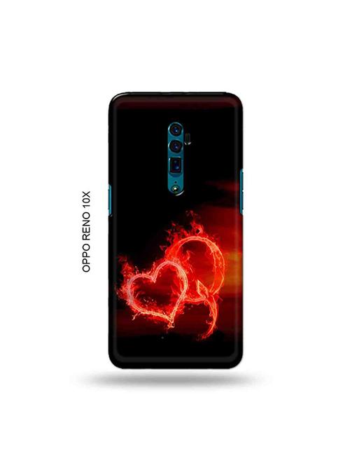 tweakymod designer printed hard case | fire heart letter q back cover compatible with oppo reno 10x zoom - 19028842 - Very Small Image - 1
