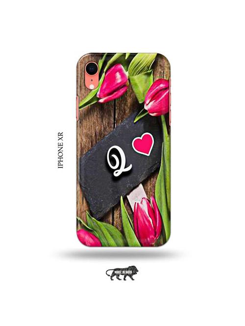 tweakymod designer printed hard case | flower letter q back cover compatible with iphone xr - 19031409 - Very Small Image - 1