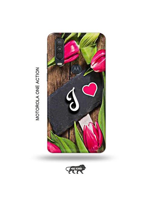 tweakymod designer printed hard case | flower letter j back cover compatible with motorola one action - 19032440 - Very Small Image - 1