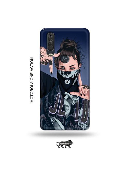 tweakymod designer printed hard case | funky girl back cover compatible with motorola one action - 19032521 - Very Small Image - 1