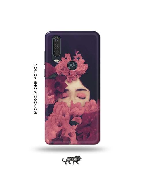 tweakymod designer printed hard case | shy girl back cover compatible with motorola one action - 19032525 - Very Small Image - 1