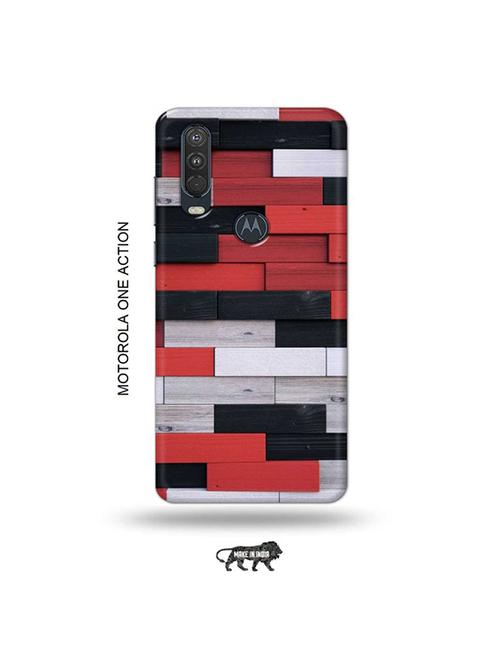 tweakymod designer printed hard case | colour wooden bricks back cover compatible with motorola one action - 19032574 - Very Small Image - 1