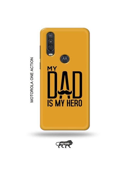 tweakymod designer printed hard case | my dad is my hero back cover compatible with motorola one action - 19032625 - Very Small Image - 1