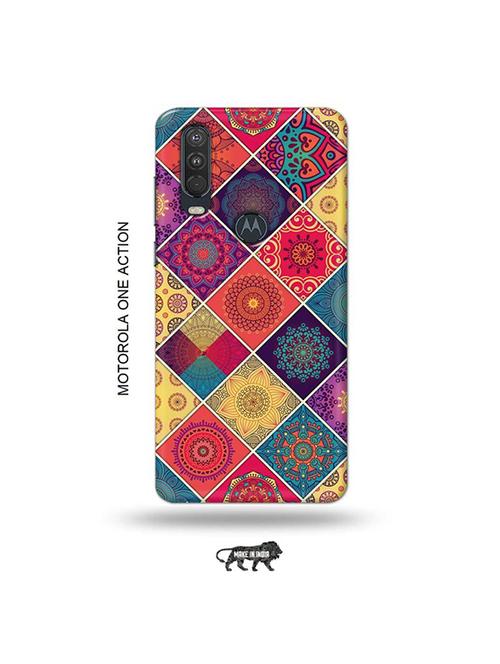 tweakymod designer printed hard case | aztec back cover compatible with motorola one action - 19032675 - Very Small Image - 1