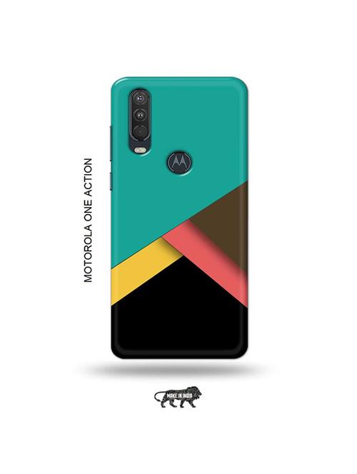 tweakymod designer printed hard case | blue strips back cover compatible with motorola one action - 19032679 - Very Small Image - 1