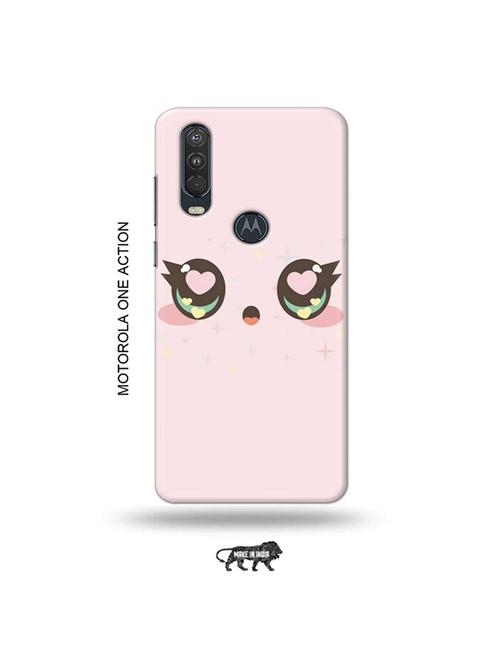 tweakymod designer printed hard case | cute eyes back cover compatible with motorola one action - 19032773 - Very Small Image - 1