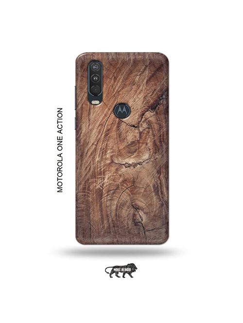 tweakymod designer printed hard case | wooden back cover compatible with motorola one action - 19032820 - Very Small Image - 1