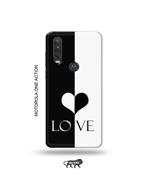 tweakymod designer printed hard case | love back cover compatible with motorola one action - 19032845 - Very Small Image - 1
