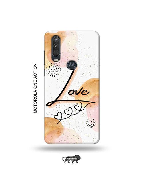 tweakymod designer printed hard case | love back cover compatible with motorola one action - 19032849 - Very Small Image - 1
