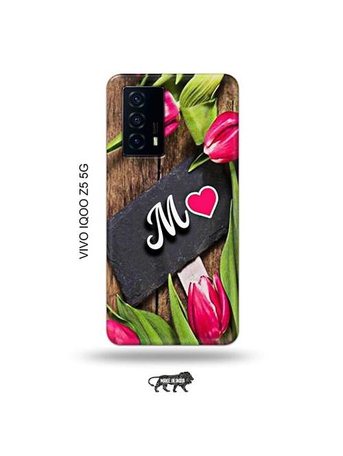 tweakymod designer printed hard case | flower letter m back cover compatible with vivo iqoo z5 5g - 19033481 - Very Small Image - 1