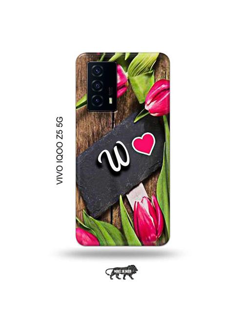 tweakymod designer printed hard case | flower letter w back cover compatible with vivo iqoo z5 5g - 19033491 - Very Small Image - 1