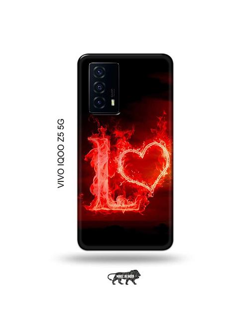 tweakymod designer printed hard case | fire heart letter l back cover compatible with vivo iqoo z5 5g - 19033508 - Very Small Image - 1