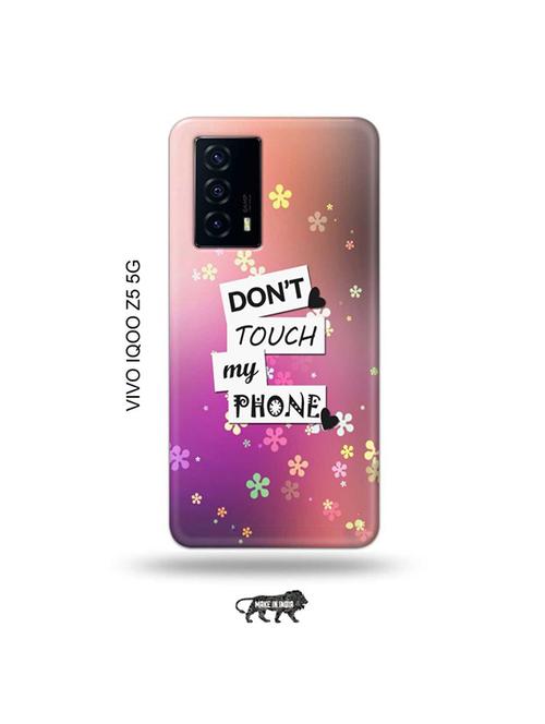 tweakymod designer printed hard case | donu2019t touch my phone back cover compatible with vivo iqoo z5 5g - 19033549 - Very Small Image - 1