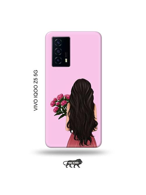 tweakymod designer printed hard case | girl with flowers back cover compatible with vivo iqoo z5 5g - 19033580 - Very Small Image - 1