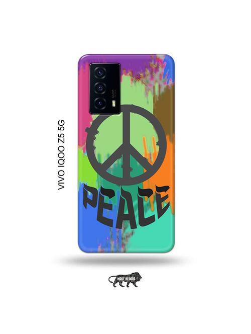 tweakymod designer printed hard case | peace back cover compatible with vivo iqoo z5 5g - 19033680 - Very Small Image - 1