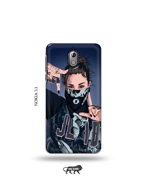 tweakymod designer printed hard case | funky girl back cover compatible with nokia 3.1 - 19034078 - Very Small Image - 1