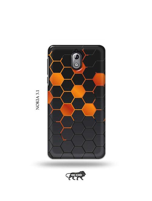 tweakymod designer printed hard case | orange honey combs back cover compatible with nokia 3.1 - 19034338 - Very Small Image - 1