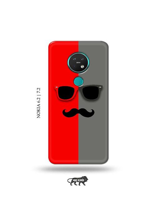 hipster red back cover compatible with nokia 6.2, nokia 7.2 - 19043637 - Very Small Image - 1