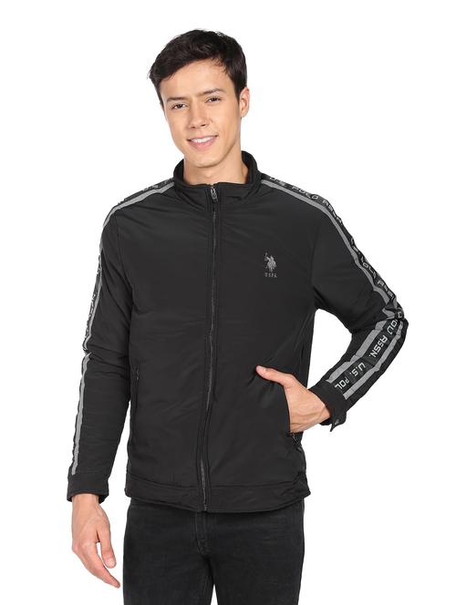 black polyester casual jacket - 19050257 - Very Small Image - 1