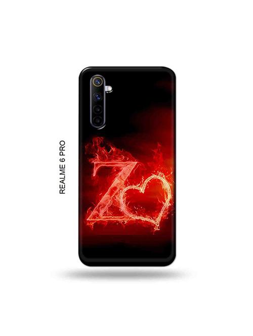 tweakymod designer printed hard case | fire heart letter z back cover compatible with realme 6 pro - 19051497 - Very Small Image - 1