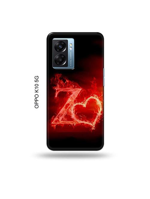 tweakymod designer printed hard case | fire heart letter z back cover compatible with oppo k10 5g - 19054177 - Very Small Image - 1