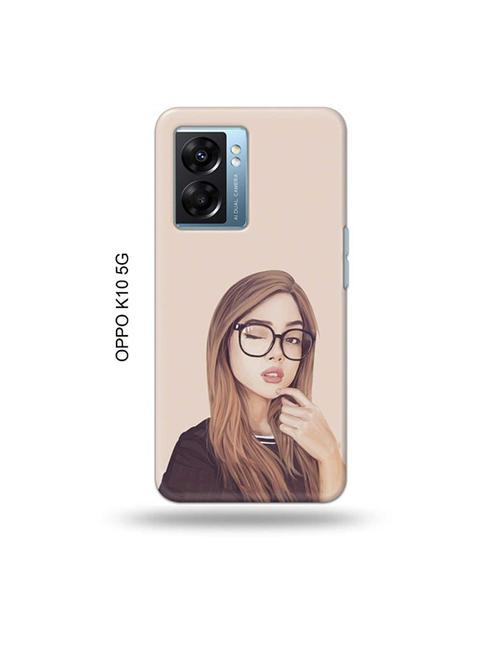 tweakymod designer printed hard case | girl illustration back cover compatible with oppo k10 5g - 19054399 - Very Small Image - 1