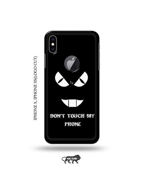 don't touch my phone back cover compatible with iphone x, iphone xs(logo cut) - 19055449 - Very Small Image - 1
