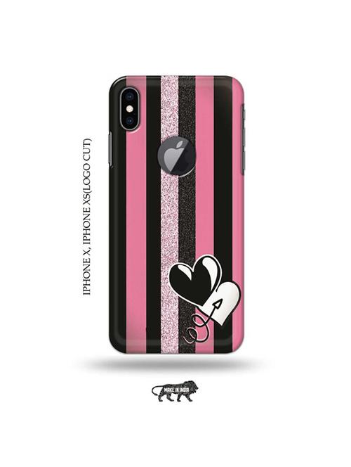 tweakymod designer printed hard case | hearts back cover compatible with iphone x, iphone xs(logo cut) - 19055519 - Very Small Image - 1