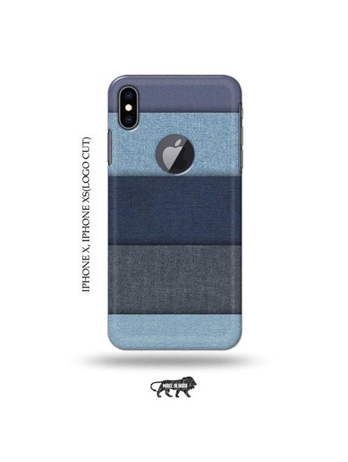 tweakymod designer printed hard case | blue pattern back cover compatible with iphone x, iphone xs(logo cut) - 19055557 - Very Small Image - 1