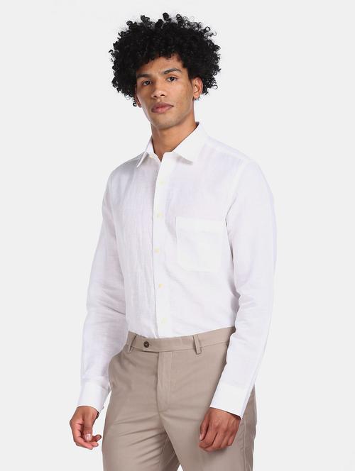 white linen casual shirt - 19060952 - Very Small Image - 1