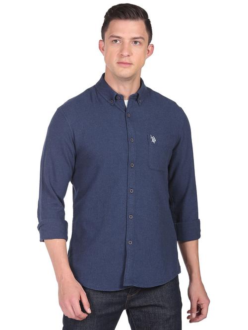 mens solid casual shirt - 19063673 - Very Small Image - 1