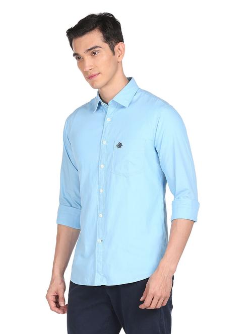 aqua solid tailored fit casual shirt - 19070628 - Very Small Image - 1