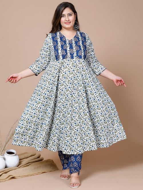 blue cotton kurta palazzo  set - 19070636 - Very Small Image - 1