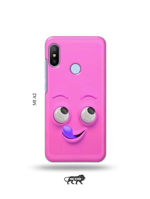 tweakymod designer printed hard case | yummy face pink back cover compatible with mi a2 - 19077780 - Very Small Image - 1