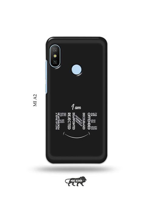 tweakymod designer printed hard case | i am fine back cover compatible with mi a2 - 19077829 - Very Small Image - 1