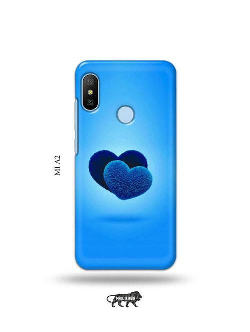 tweakymod designer printed hard case | blue hearts back cover compatible with mi a2 - 19077903 - Very Small Image - 1