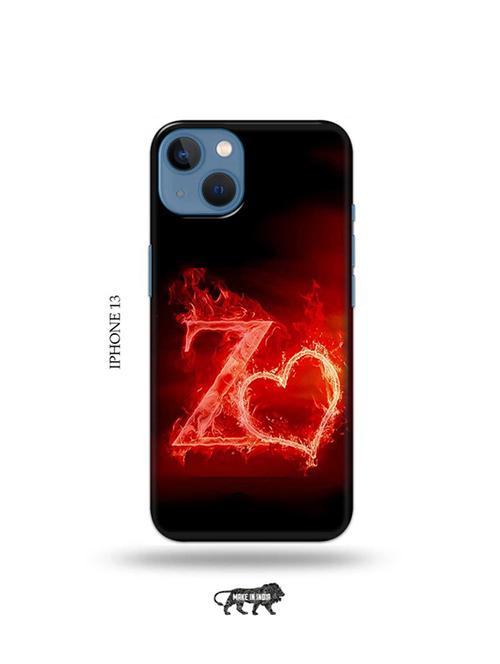 tweakymod designer printed hard case | fire heart letter z back cover compatible with iphone 13 - 19078050 - Very Small Image - 1